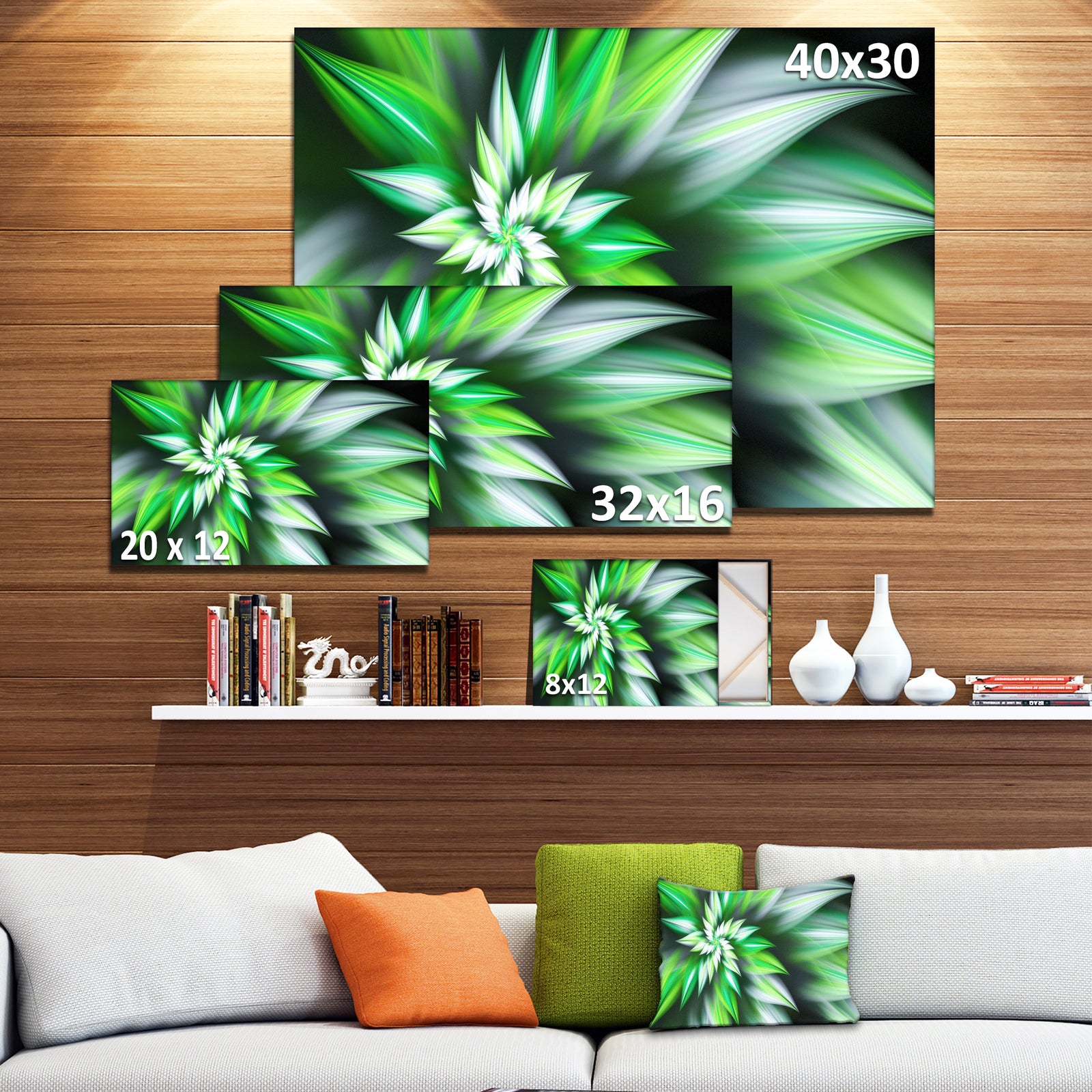 Dance of Green Exotic Flower - Modern Floral Art