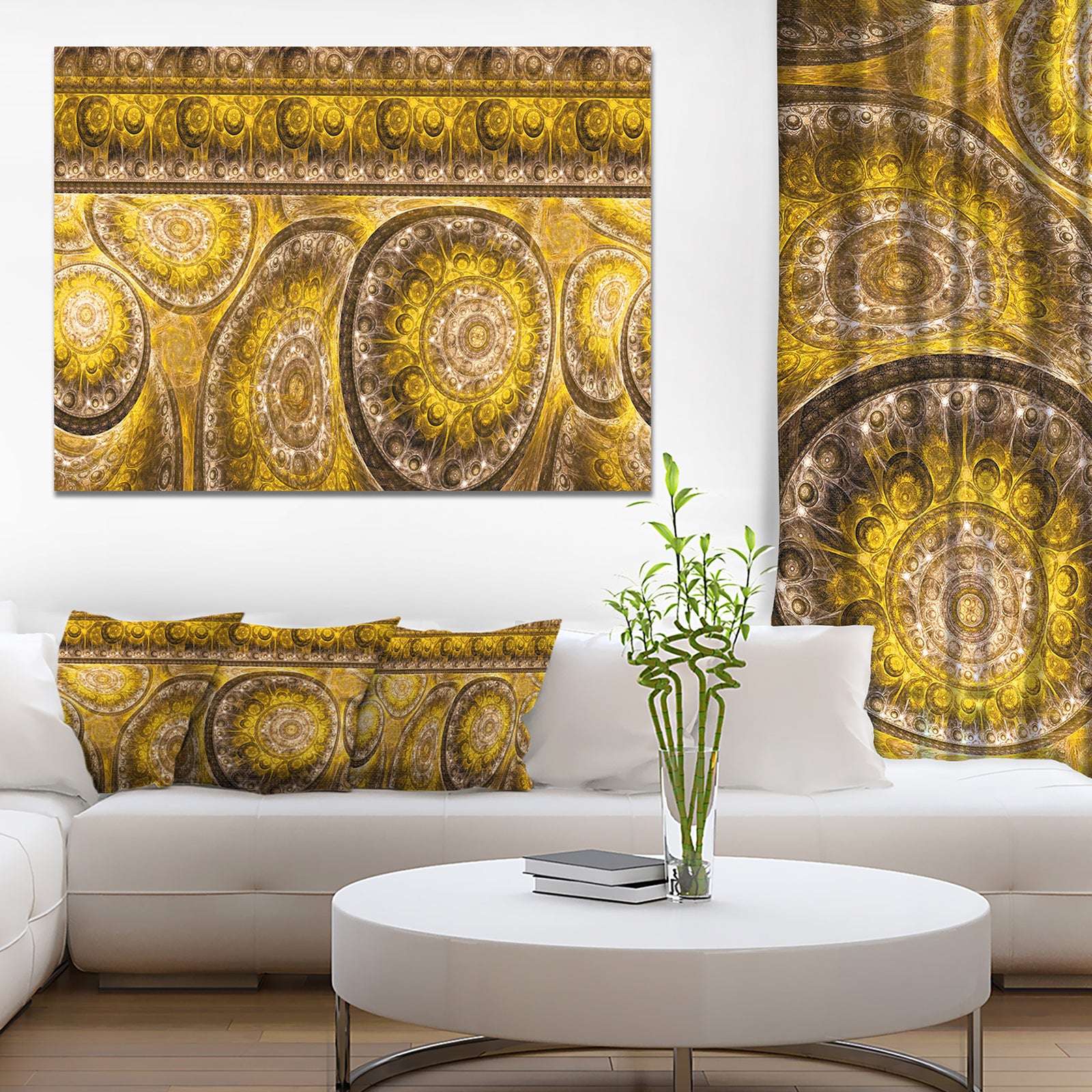 Golden Extraterrestrial Life Cells - Modern Floral Art