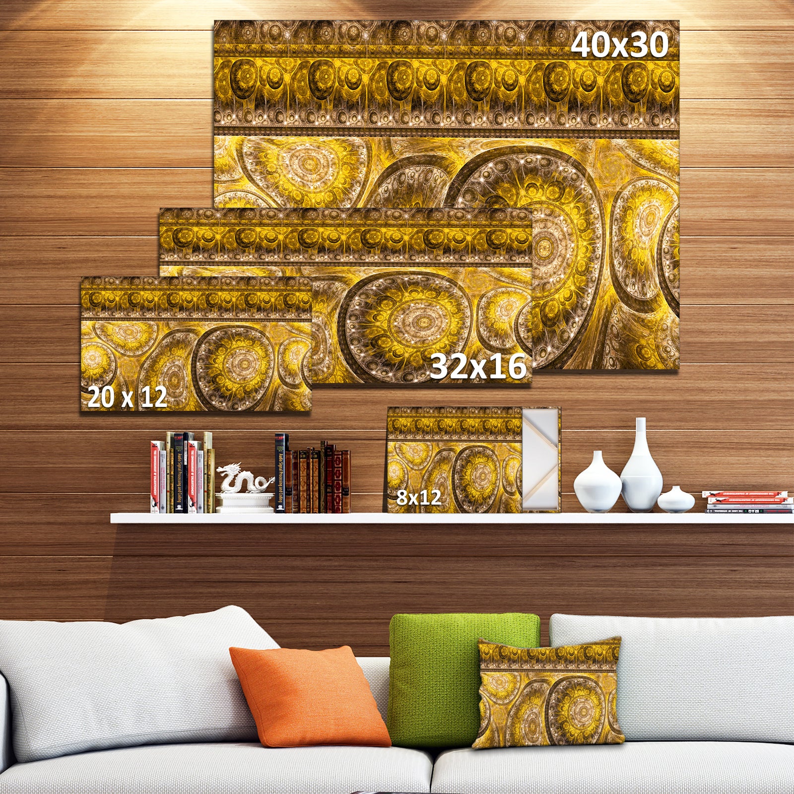 Golden Extraterrestrial Life Cells - Modern Floral Art