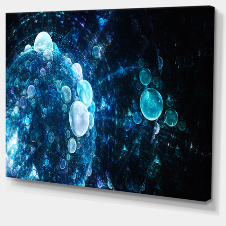 Blue Spherical Water Drops - Modern Floral Art