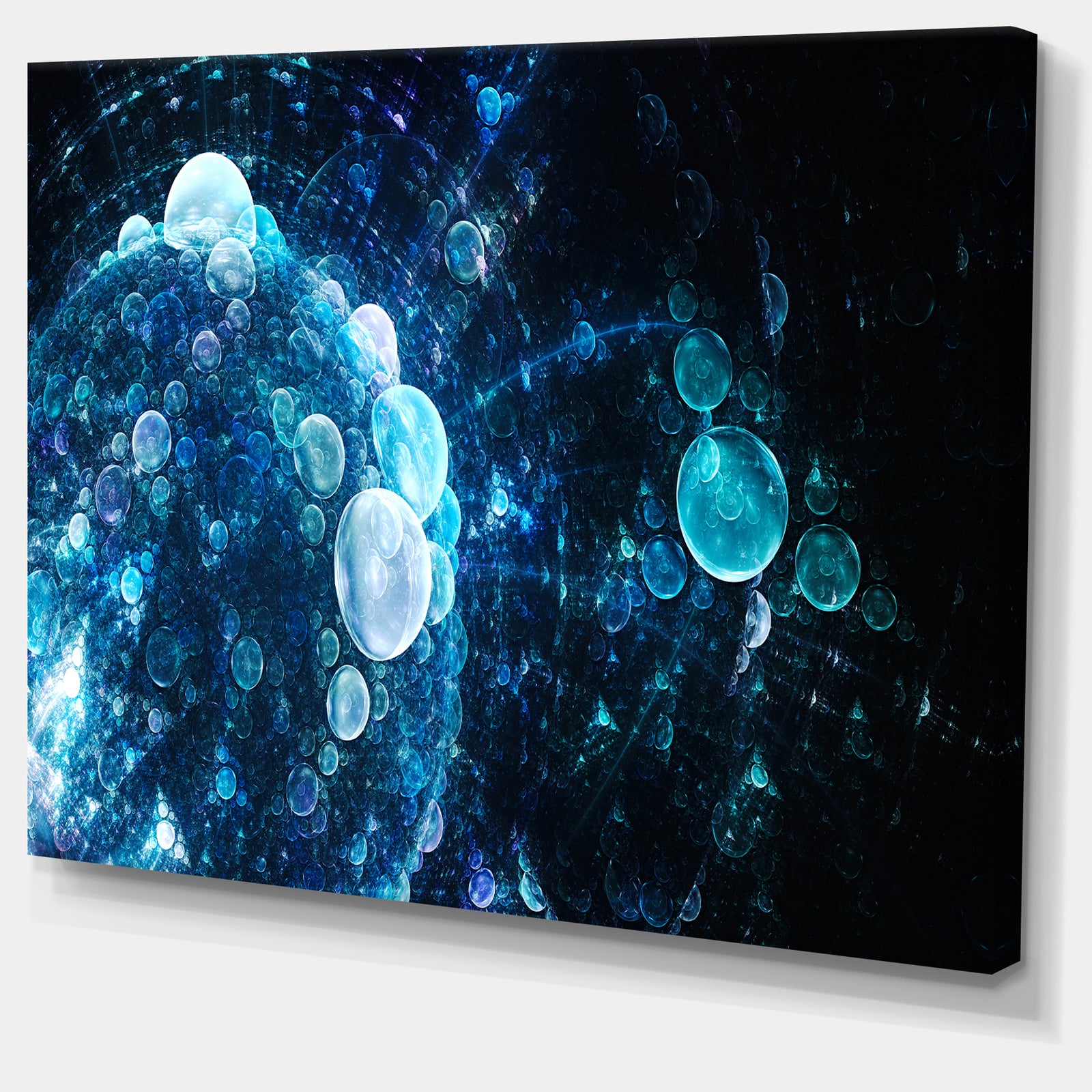 Blue Spherical Water Drops - Modern Floral Art