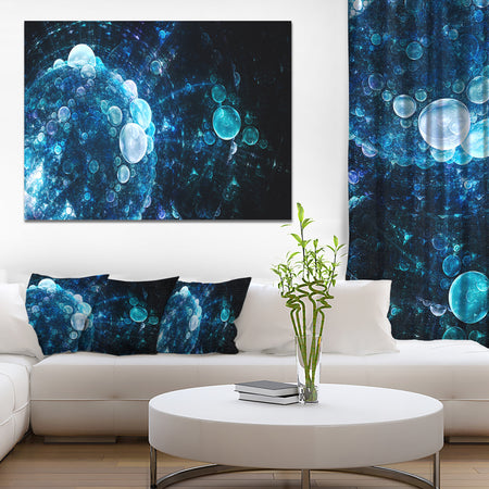Blue Spherical Water Drops - Modern Floral Art