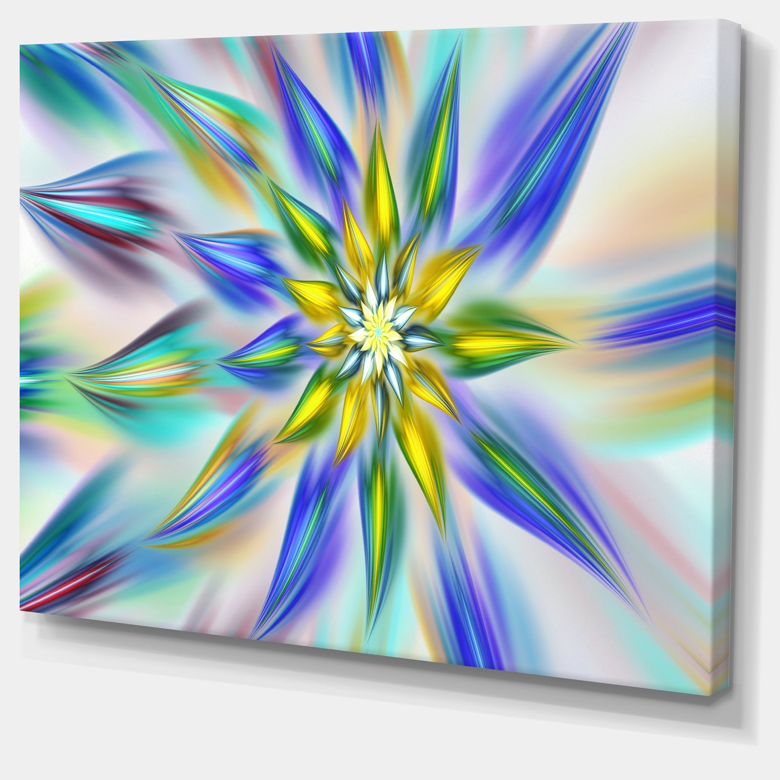 Dancing Blue Fractal Flower - Modern Floral Art