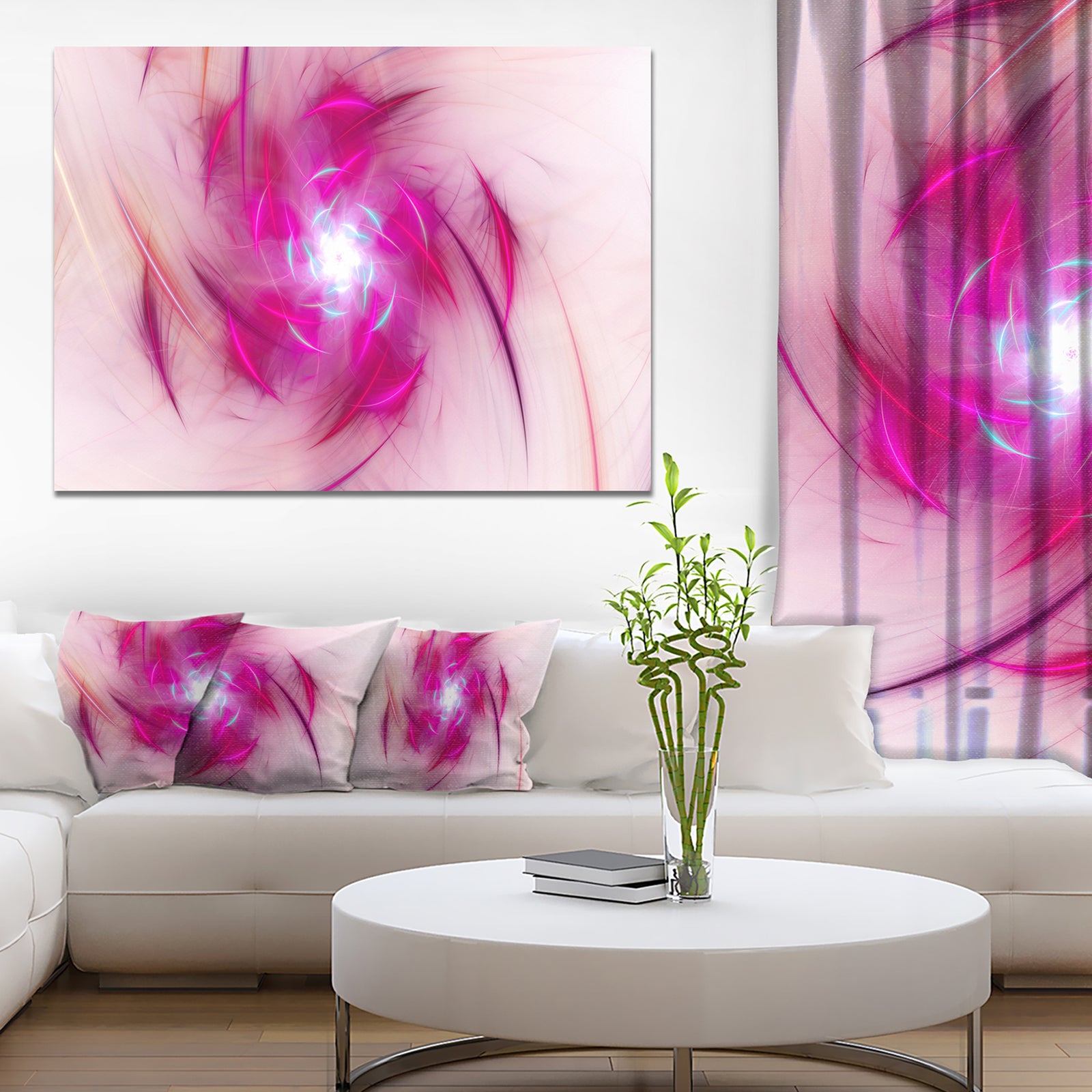 Purple Fractal Nuclear Reaction - Extra Large Floral Canvas Art Print