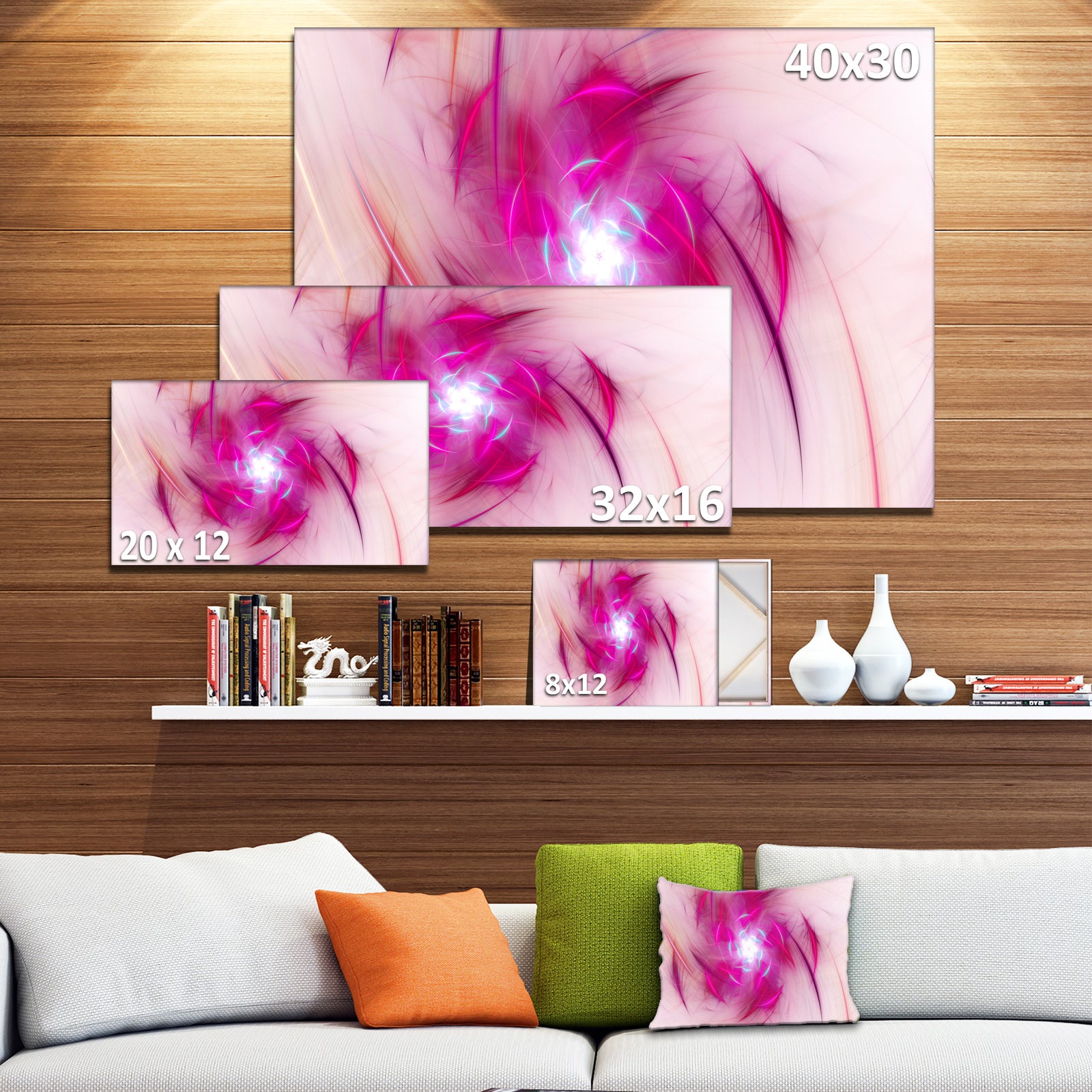 Purple Fractal Nuclear Reaction - Extra Large Floral Canvas Art Print