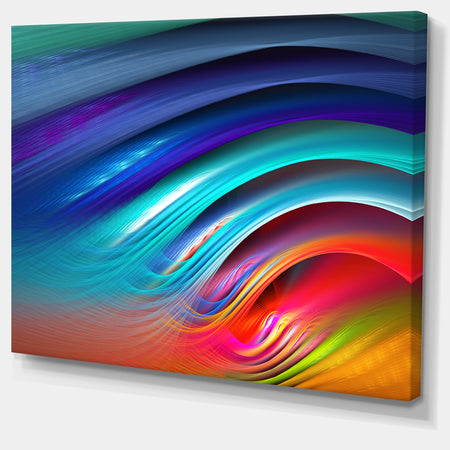 Beautiful Fractal Rainbow Waves - Extra Large Floral Canvas Art Print