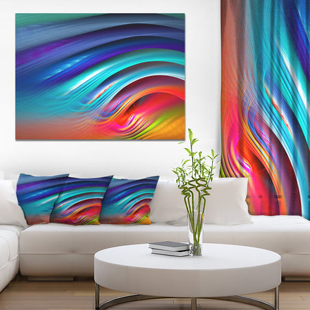 Beautiful Fractal Rainbow Waves - Extra Large Floral Canvas Art Print