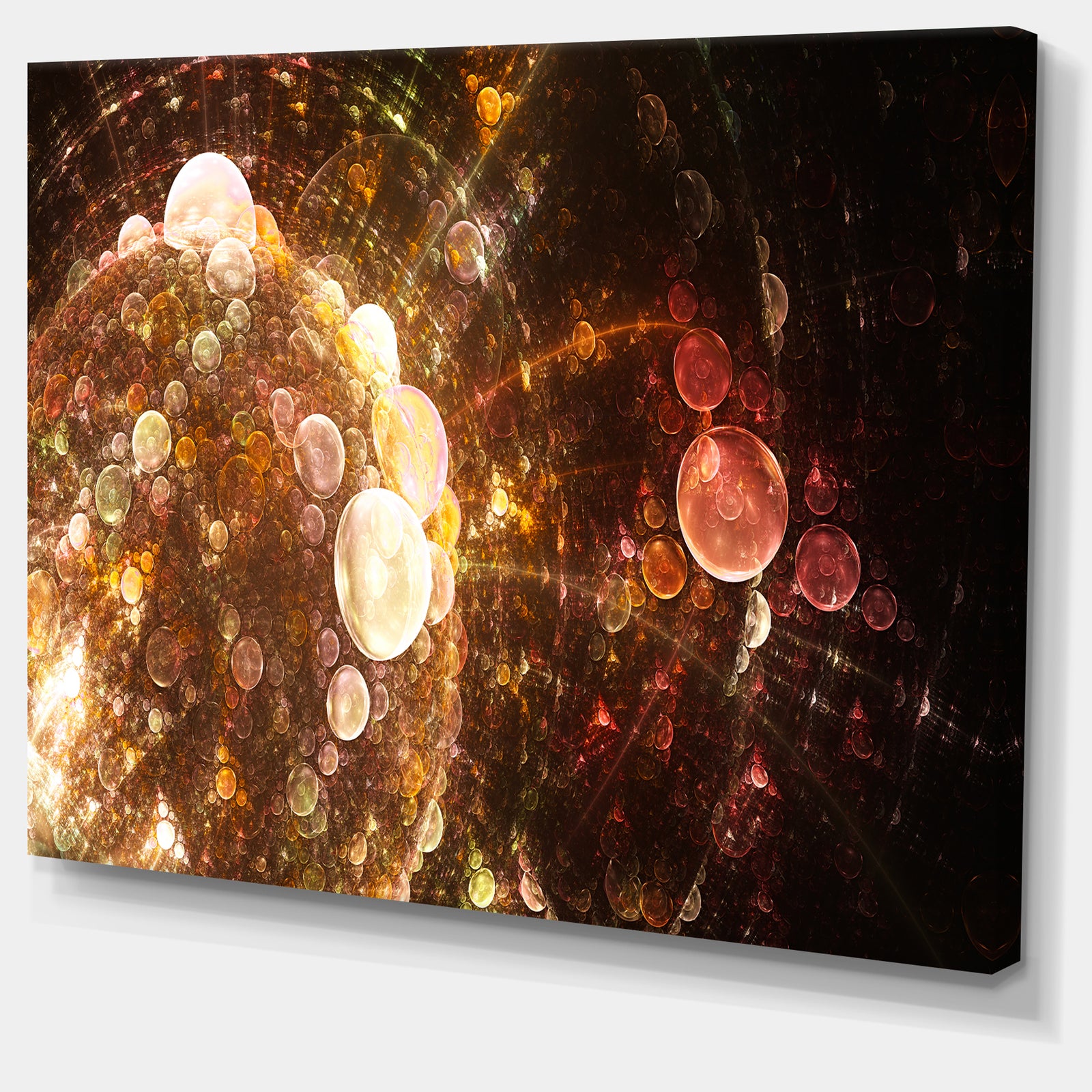 Brown World Bubbles Water Drops - Extra Large Floral Canvas Art Print