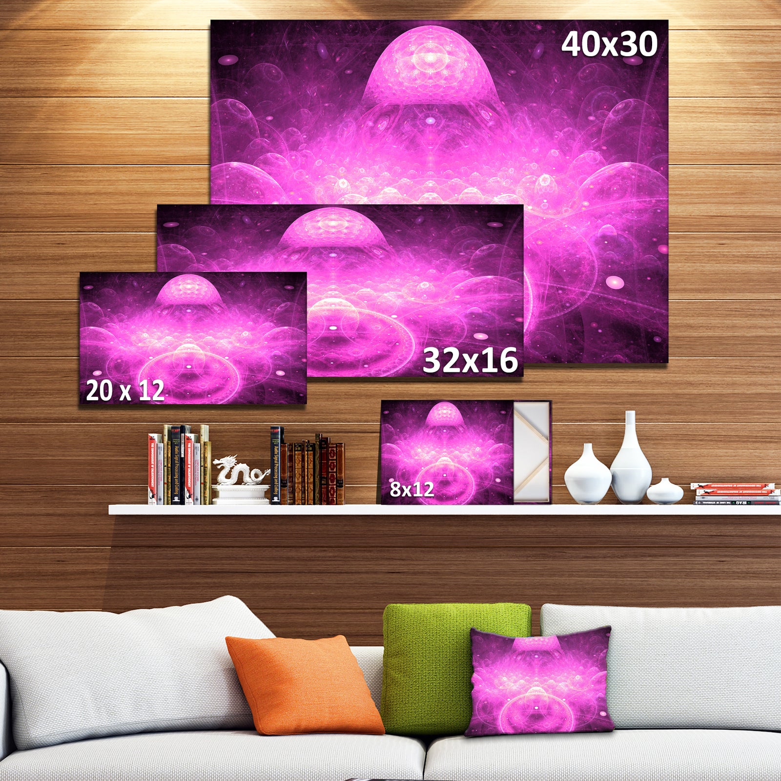 Bright Purple Infinite World - Extra Large Floral Canvas Art Print
