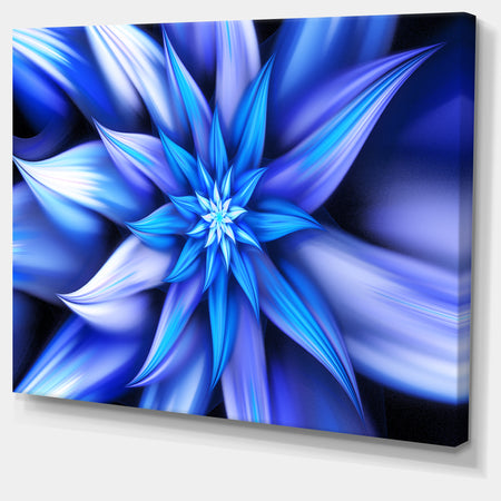 Dancing Blue Flower Petals - Extra Large Floral Canvas Art Print