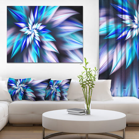 Dancing Light Blue Flower Petals - Extra Large Floral Canvas Art Print