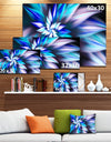 Dancing Light Blue Flower Petals - Extra Large Floral Canvas Art Print