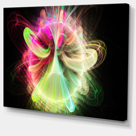 Large Circle with Yellow Curves - Extra Large Floral Canvas Art Print