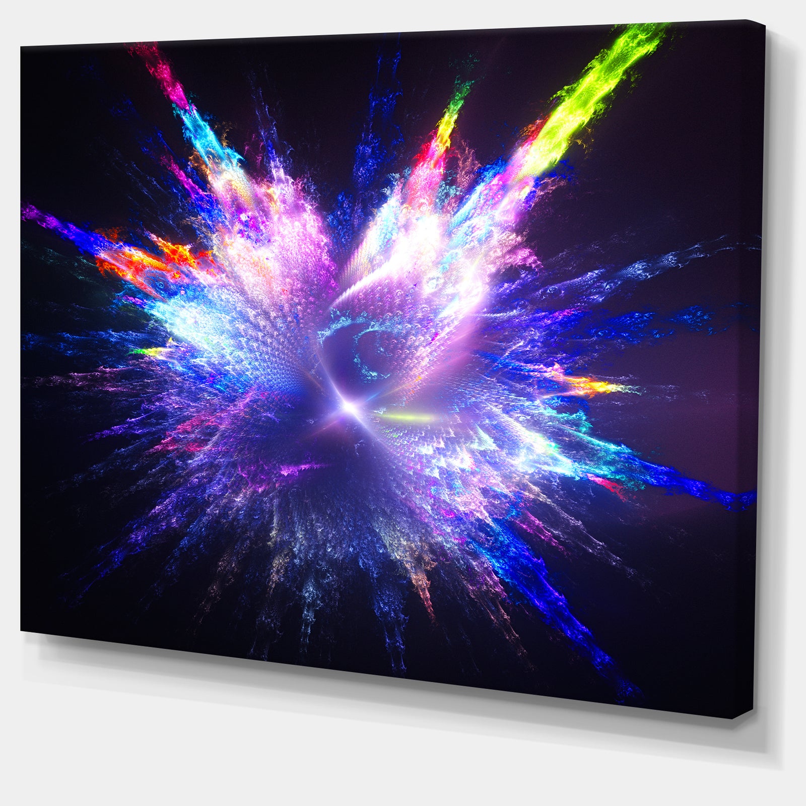Blue Explosion of Paint Drops - Extra Large Floral Canvas Art Print