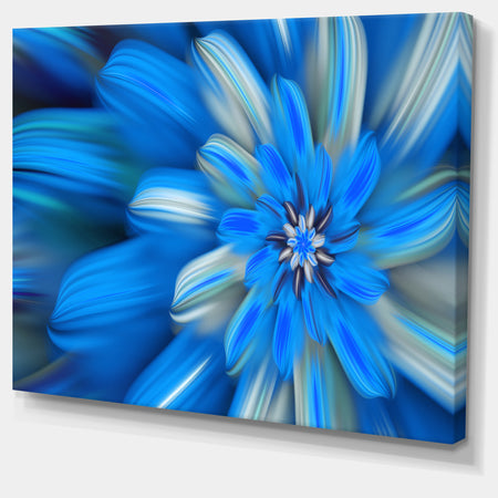 Exotic Dance of Blue Flower Petals - Extra Large Floral Canvas Art Print