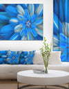 Exotic Dance of Blue Flower Petals - Extra Large Floral Canvas Art Print