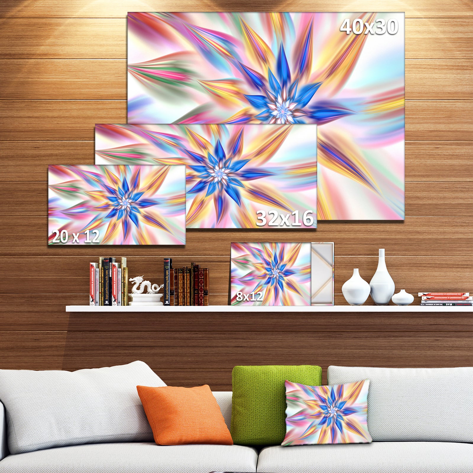 Exotic Dance of Multi-Color Petals - Extra Large Floral Canvas Art Print