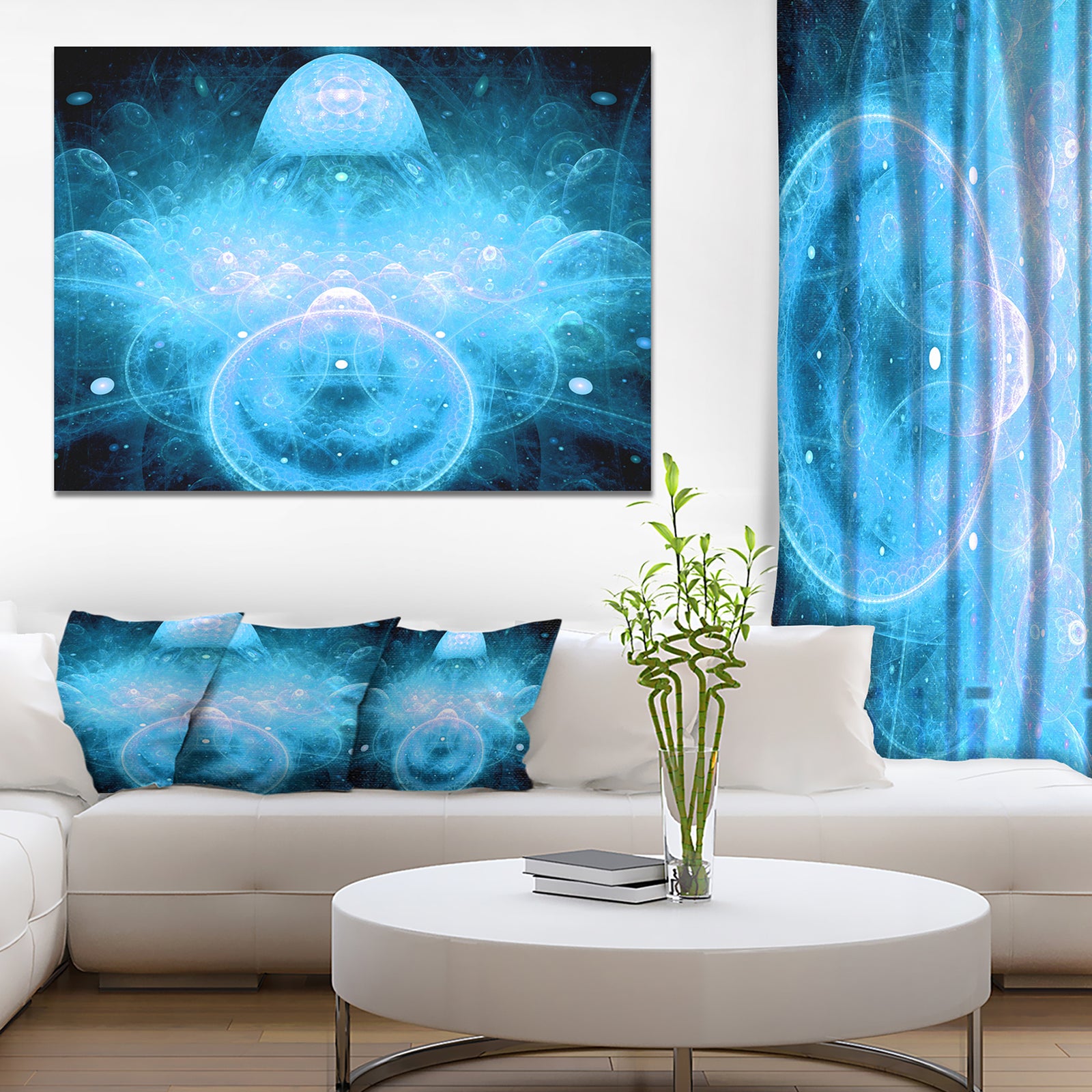 Infinite Light Blue Universe - Extra Large Floral Canvas Art Print