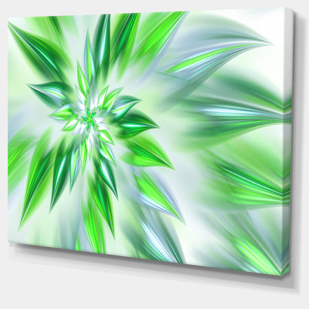 Exotic Dance of Green Petals - Extra Large Floral Canvas Art Print