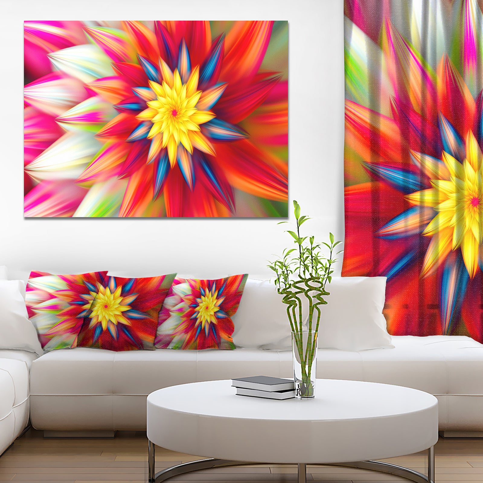 Amazing Dance of Red Petals - Extra Large Floral Canvas Art Print