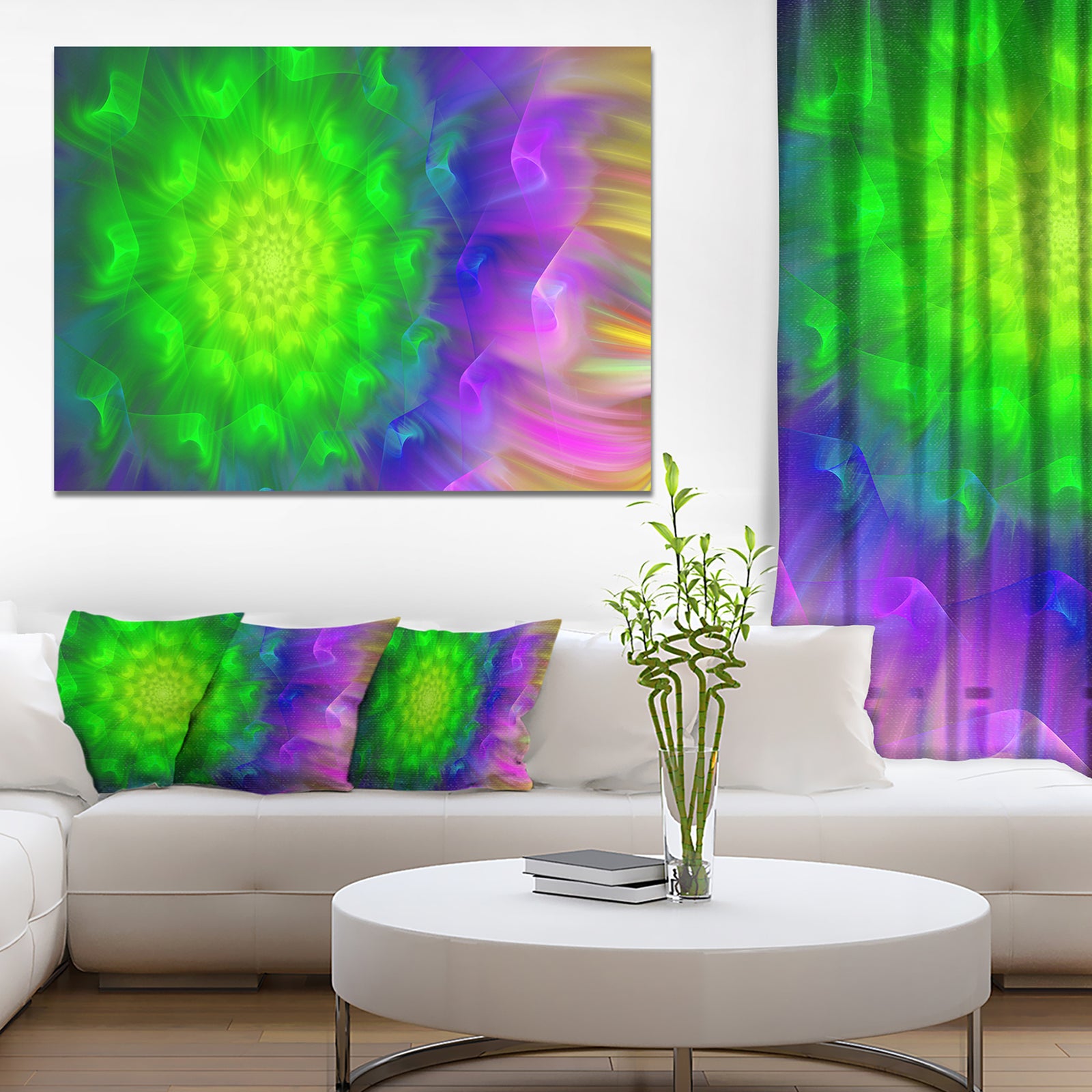 Spectacular Green Dandelion - Extra Large Floral Canvas Art Print