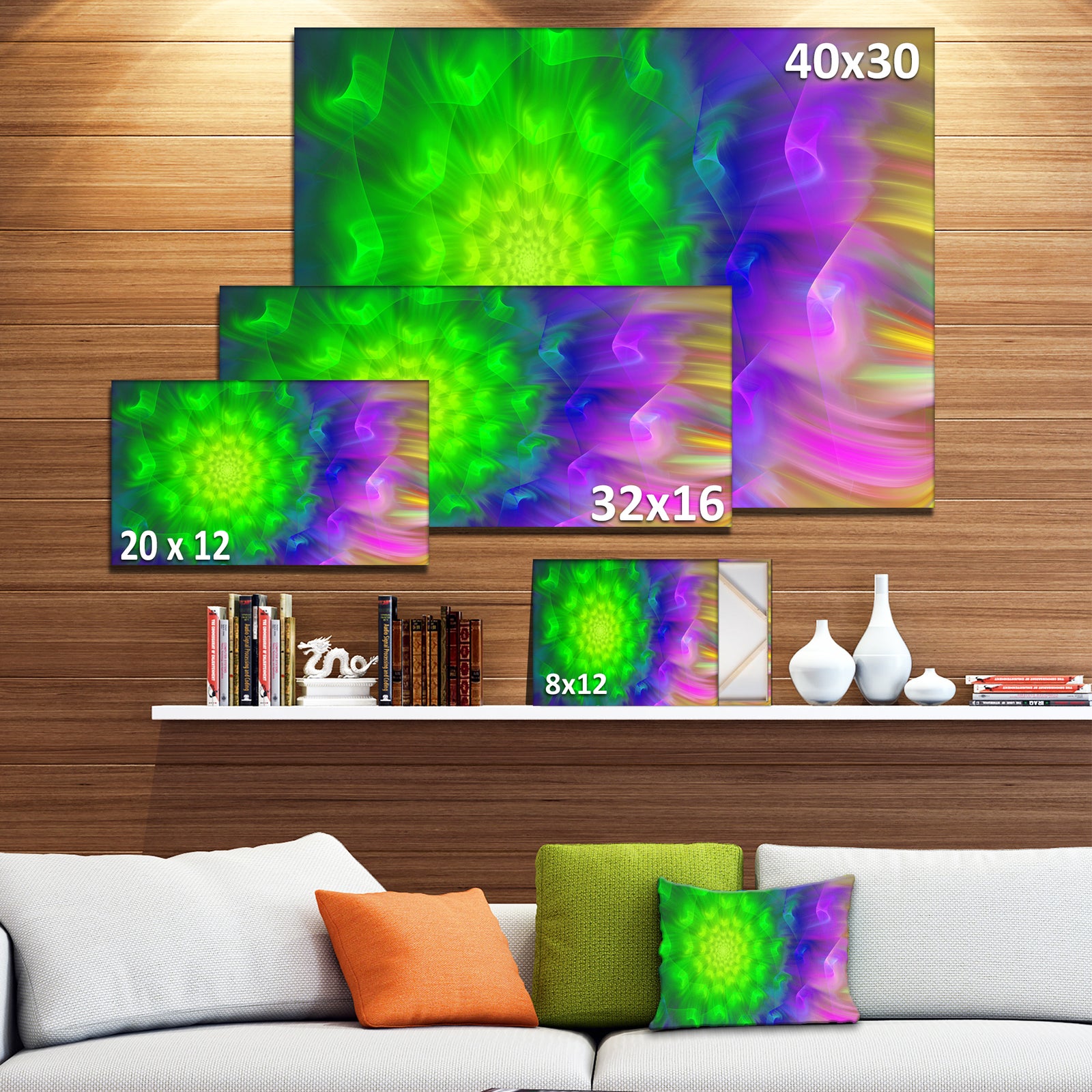 Spectacular Green Dandelion - Extra Large Floral Canvas Art Print