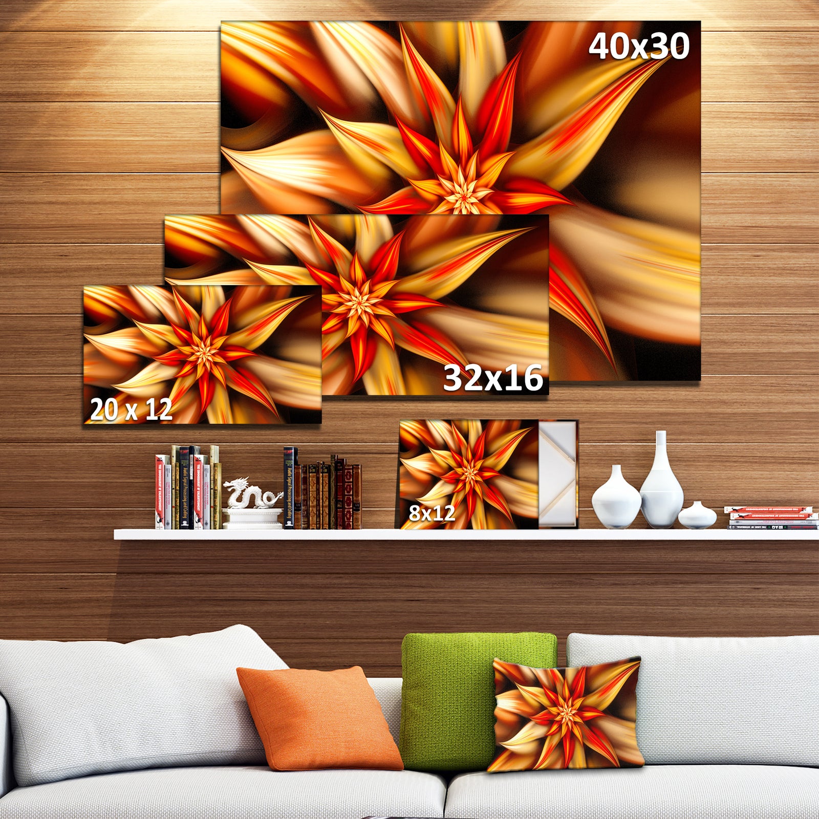Beautiful Brown Flower Petals - Extra Large Floral Canvas Art Print