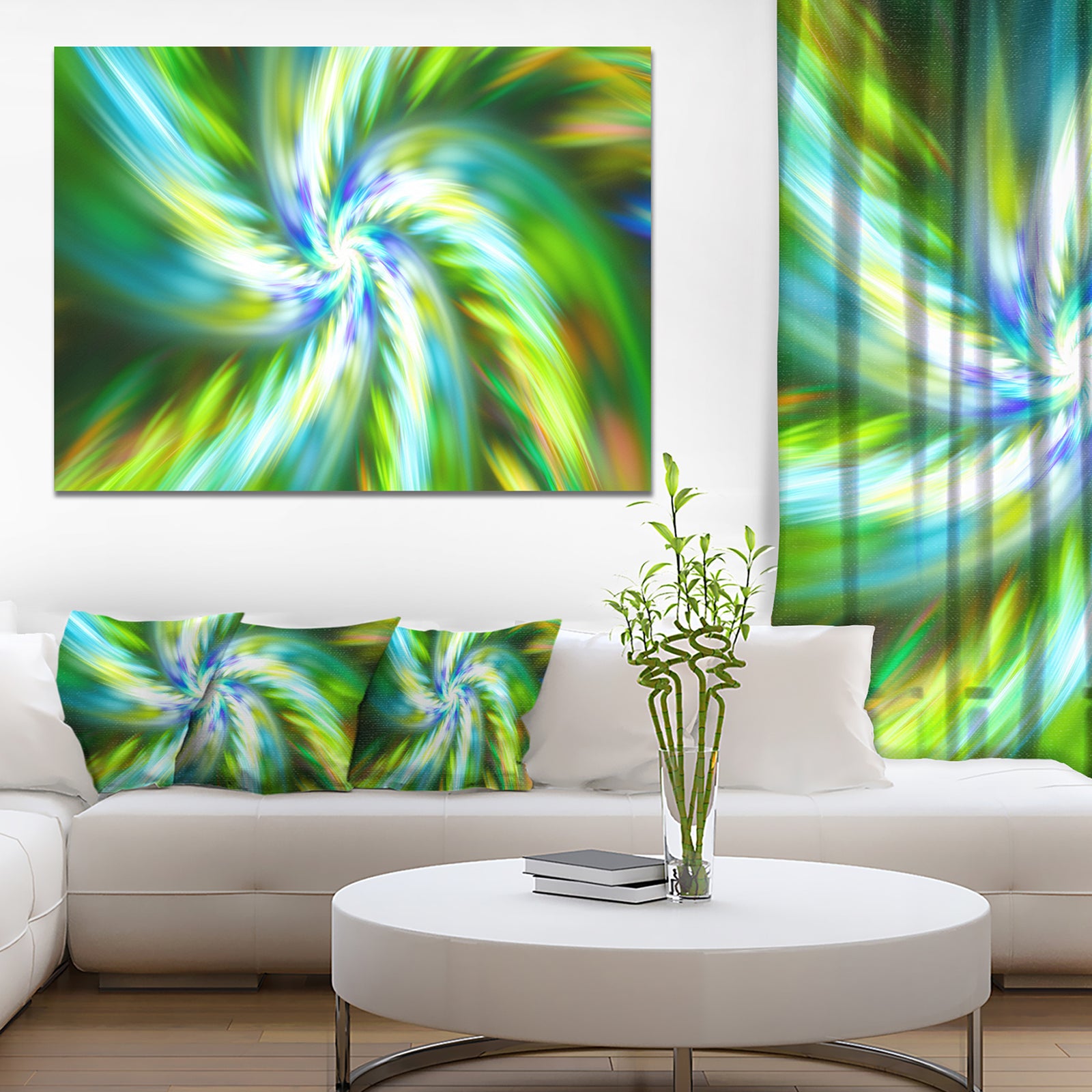 Beautiful Green Flower Petals - Extra Large Floral Canvas Art Print