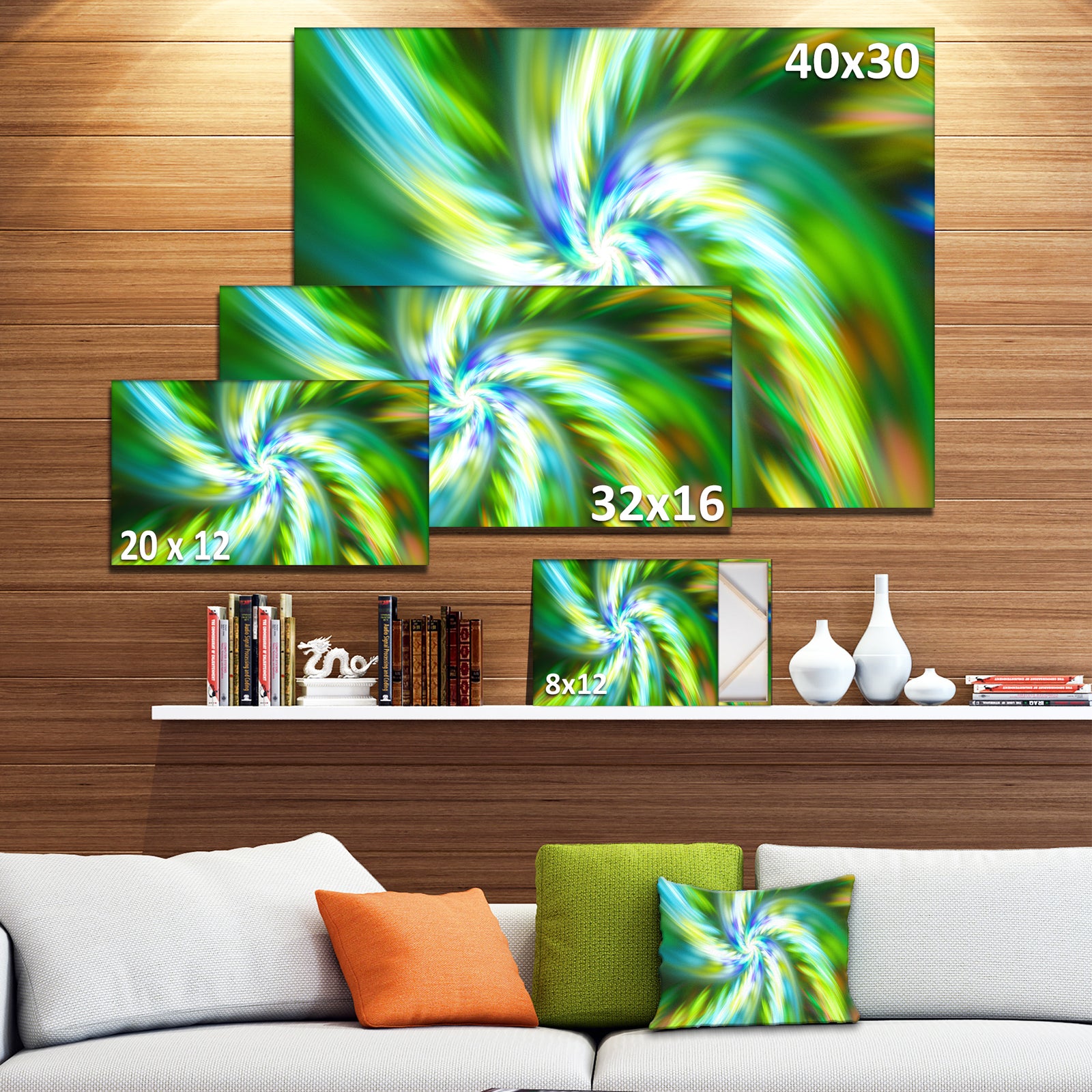 Beautiful Green Flower Petals - Extra Large Floral Canvas Art Print