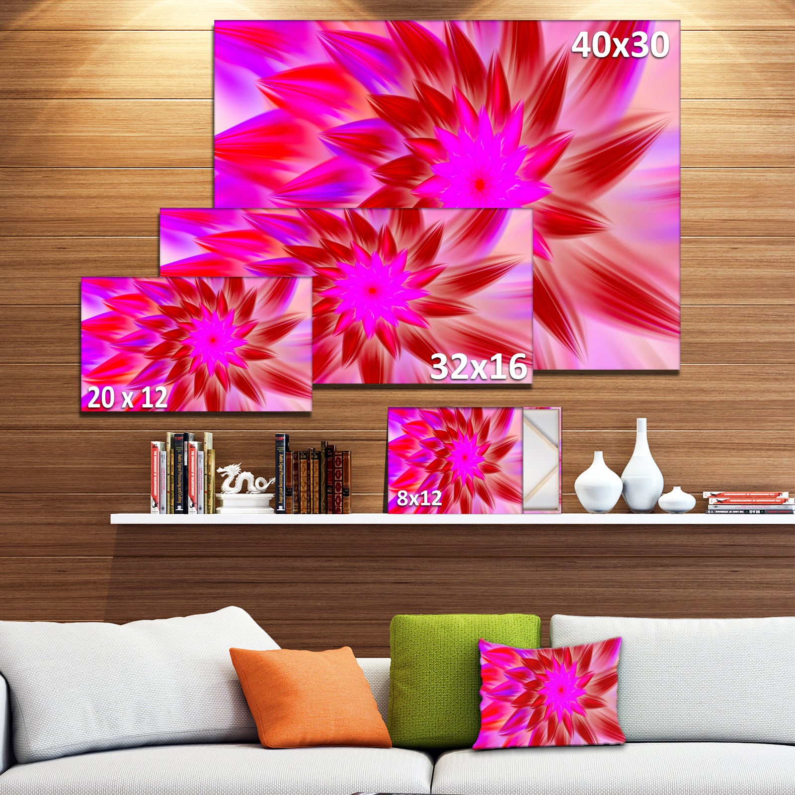 Beautiful Pink Flower Petals - Extra Large Floral Canvas Art Print