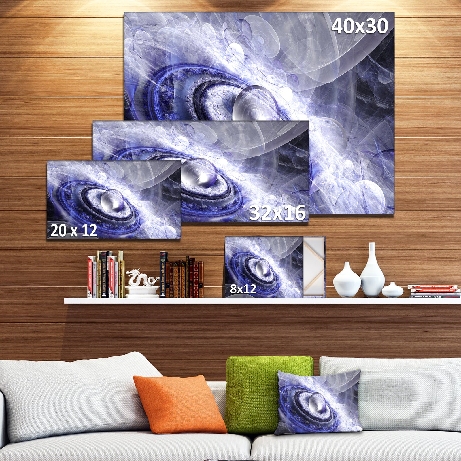 Beautiful Blue Flying Saucer - Extra Large Floral Canvas Art Print