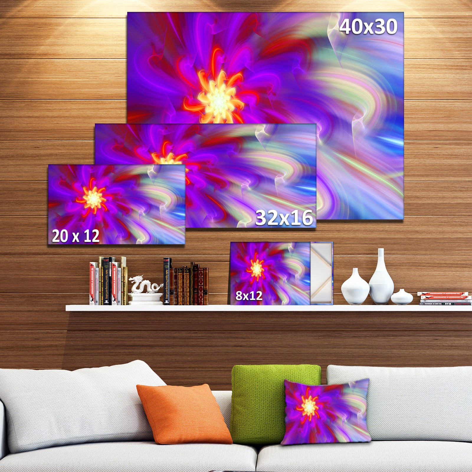 Beautiful Purple Flower Petals - Extra Large Floral Canvas Art Print
