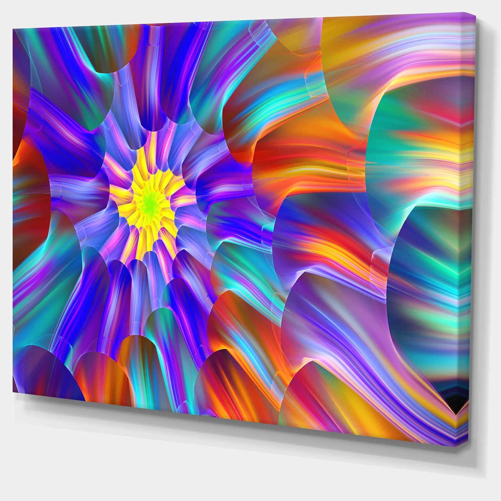 Spectacular Stain Glass with Spirals - Extra Large Floral Canvas Art Print