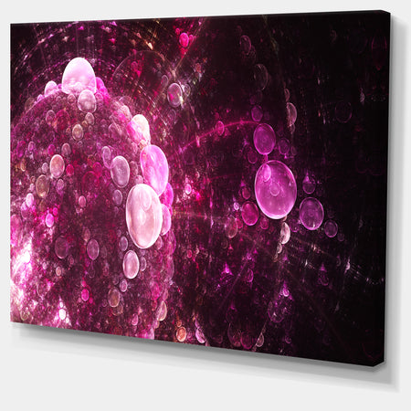 Pink on Black World Bubbles - Extra Large Floral Canvas Art Print