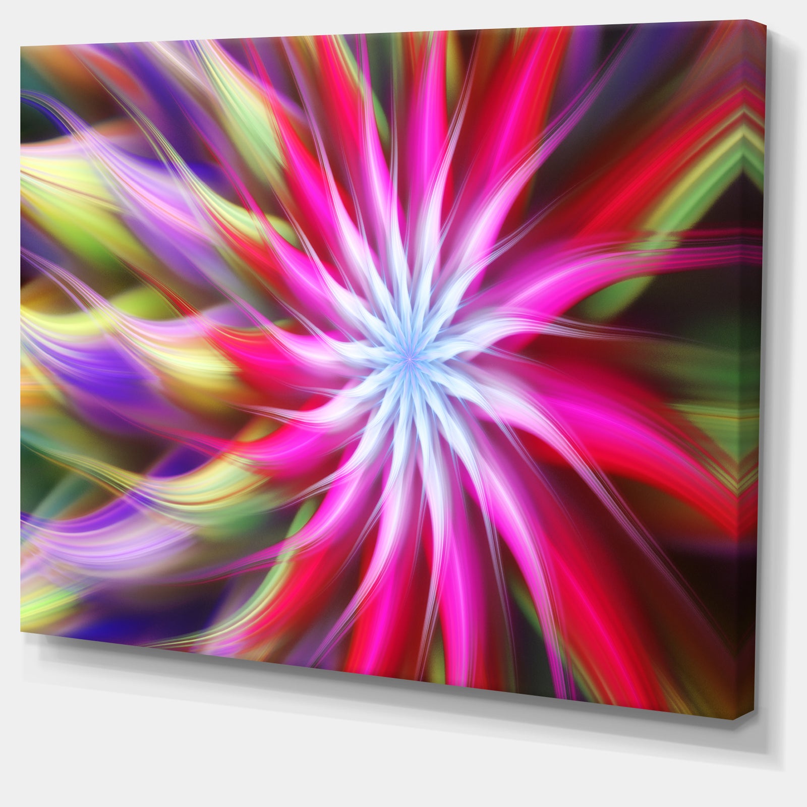 Pink Flower Dance Bright Spiral - Extra Large Floral Canvas Art Print