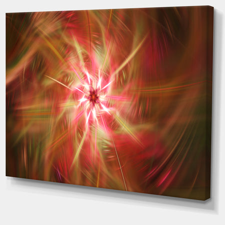 Rotating Brown Bright Fireworks - Extra Large Floral Canvas Art Print