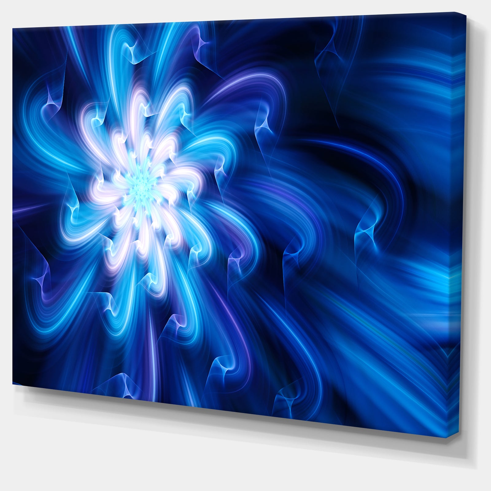 Exotic Blue Flower Dance of Petals - Extra Large Floral Canvas Art Print