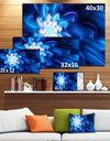 Exotic Blue Flower Dance of Petals - Extra Large Floral Canvas Art Print