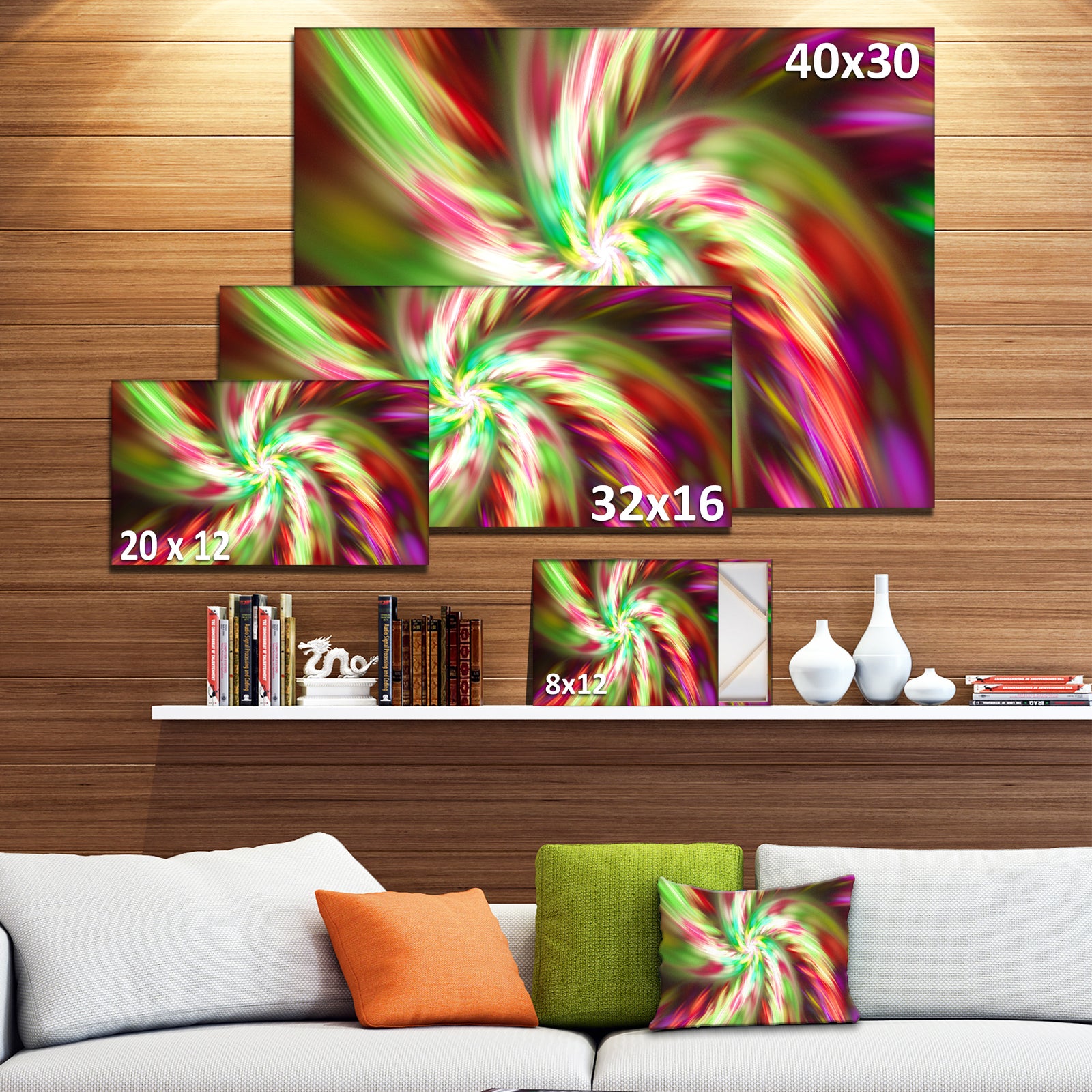 Exotic Multi-Color Flower Petal Dance - Extra Large Floral Canvas Art Print