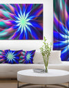 Dance of Bright Spiral Blue Flower - Extra Large Floral Canvas Art Print