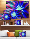 Dance of Bright Spiral Blue Flower - Extra Large Floral Canvas Art Print