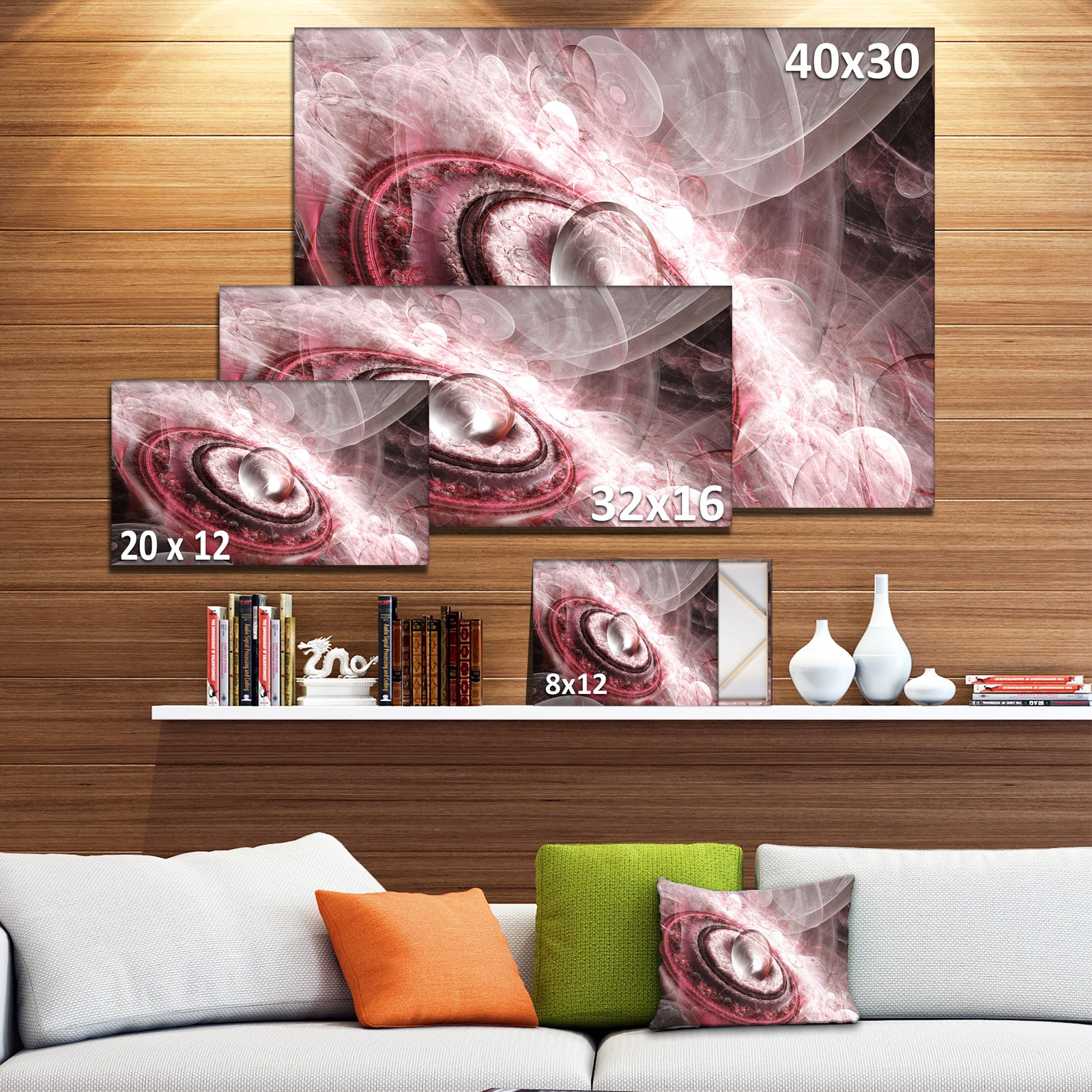 Crystal Rotating Flying Saucer - Extra Large Floral Canvas Art Print