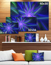 Shining Blue Exotic Fractal Flower - Extra Large Floral Canvas Art Print