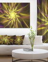 Shining Golden Exotic Fractal Flower - Extra Large Floral Canvas Art Print