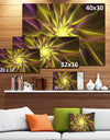 Shining Golden Exotic Fractal Flower - Extra Large Floral Canvas Art Print