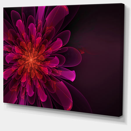 Large Pink Alien Fractal Flower - Extra Large Floral Canvas Art Print