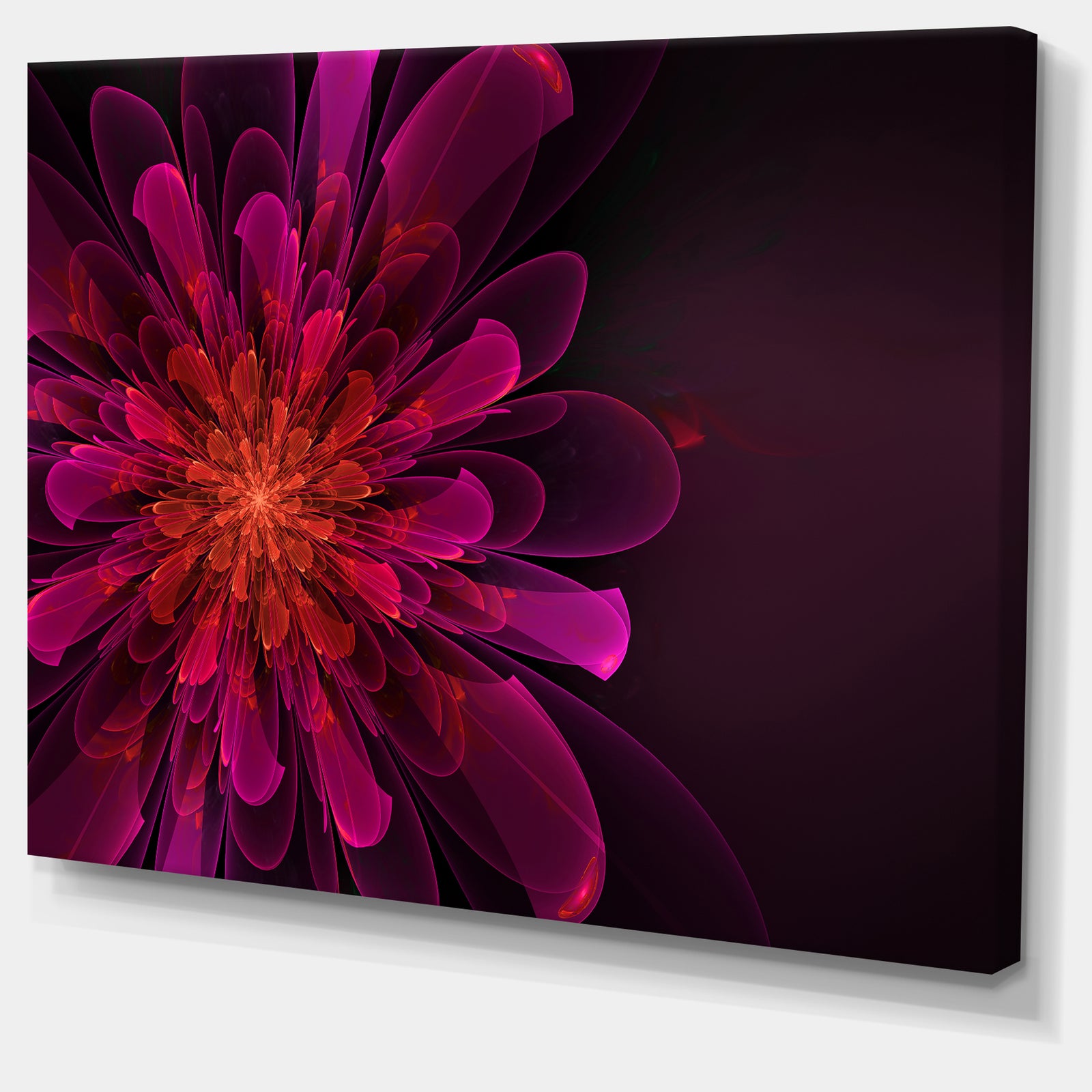 Large Pink Alien Fractal Flower - Extra Large Floral Canvas Art Print