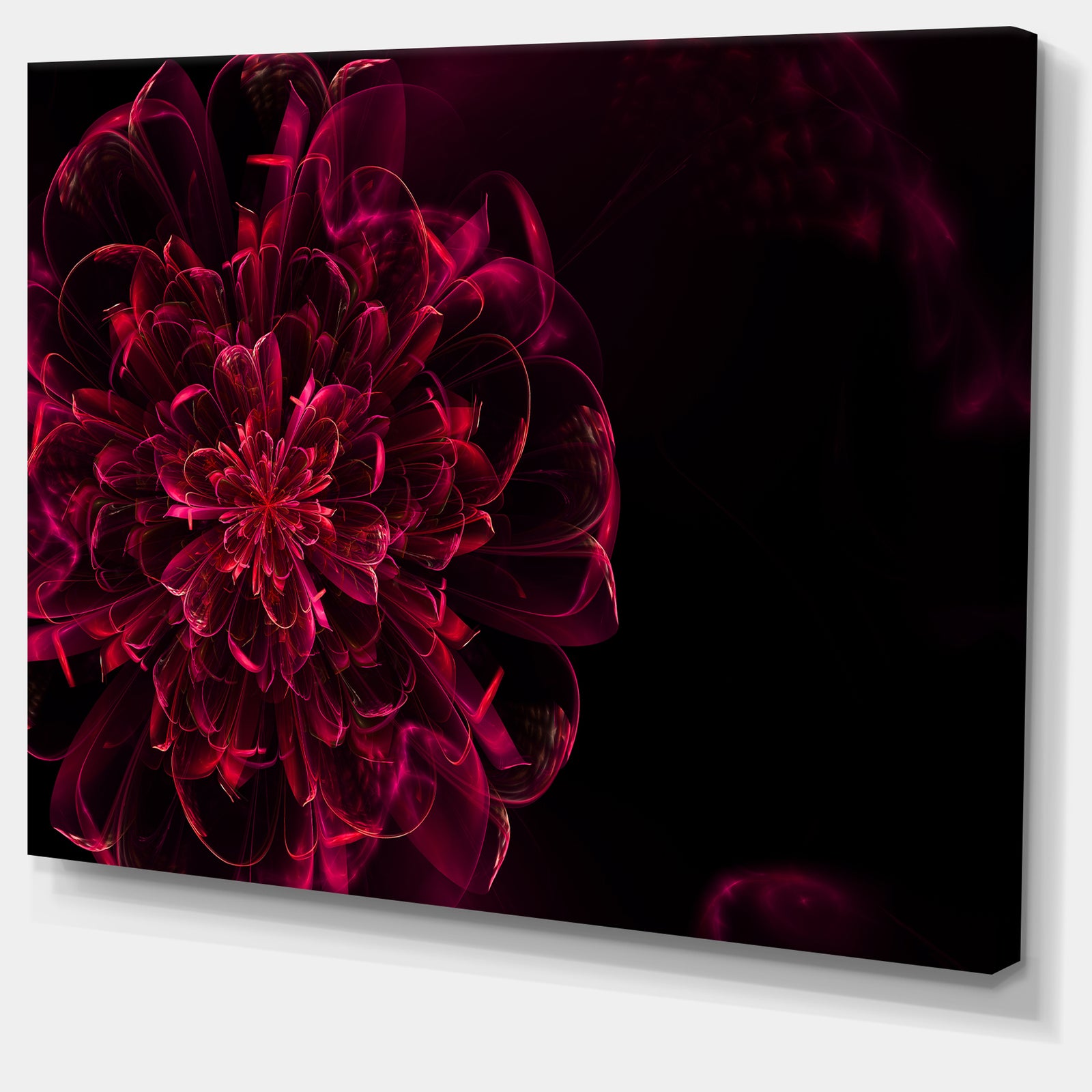 Large Red Alien Fractal Flower - Extra Large Floral Canvas Art Print