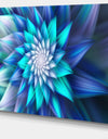 Large Blue Alien Fractal Flower - Extra Large Floral Canvas Art Print