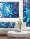 Large Blue Alien Fractal Flower - Extra Large Floral Canvas Art Print